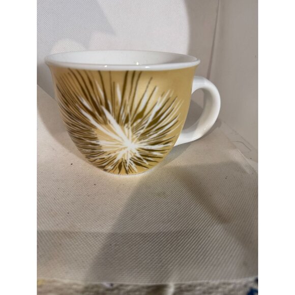 Starbucks 14 Oz Ceramic Mug Yellow Palm Design Microwave & Dishwasher Safe - Picture 9 of 9